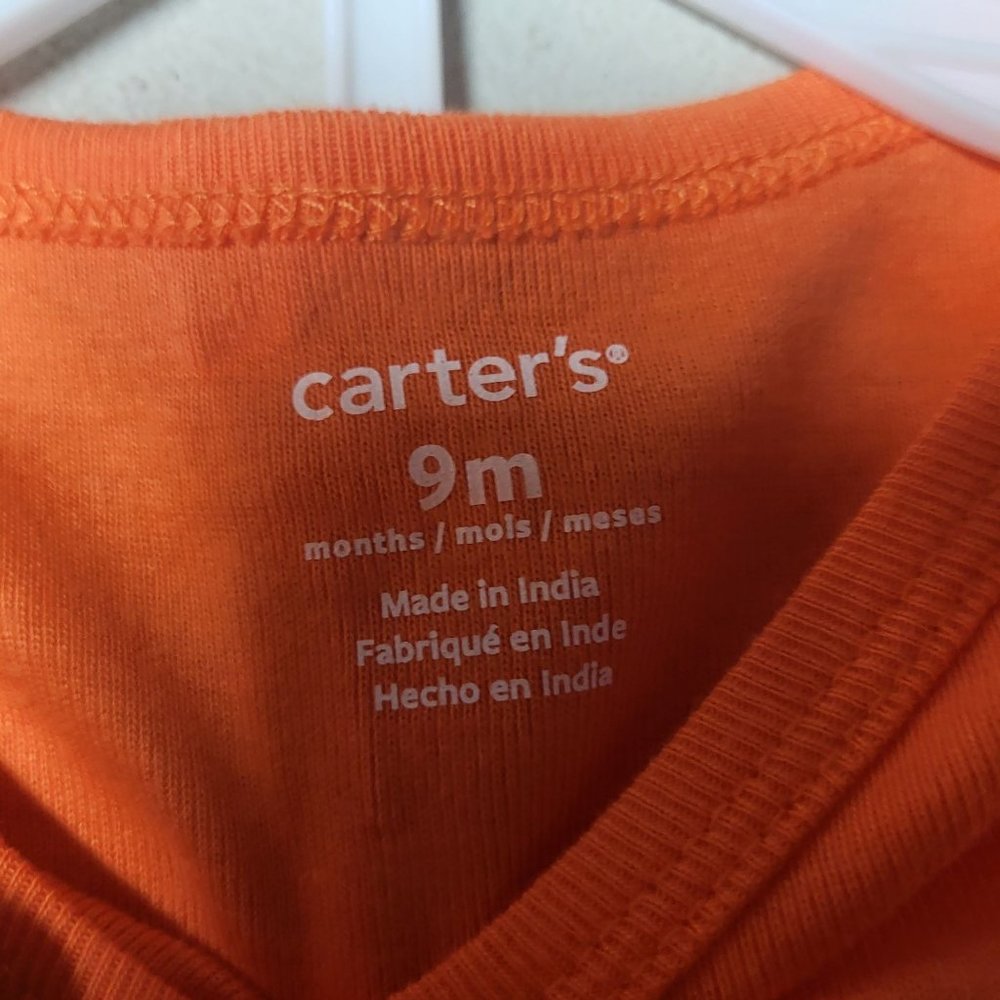 New Carter's Baby 1st Halloween 2pc Outfit 9 Months Long Sleeve Top Bottom - Picture 8 of 11